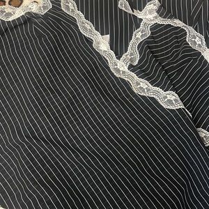 Elegant Striped Cami Strap and Pants Pajama Set (Size 2X)